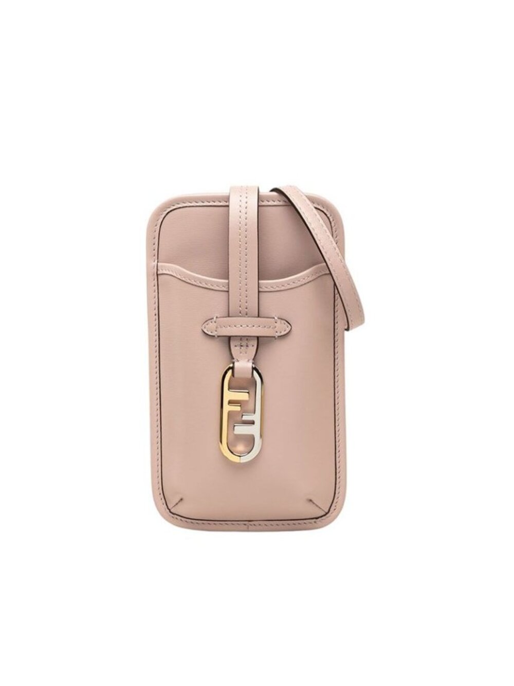 Fendi O'lock Crossbody Shoulder Bag Phone Pouch Pink Leather